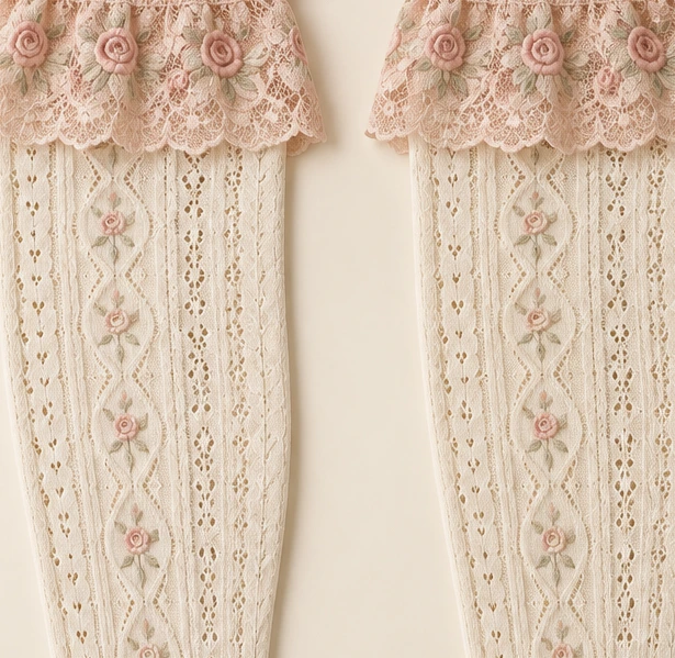 Aurelia Rose Knee-Highs lace and cuff detail