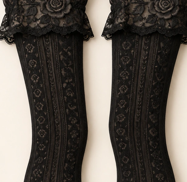 Florence Rose Over-Knees lace and cuff detail