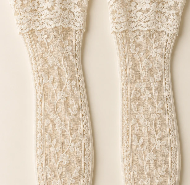 Genevieve Vine Over-Knees lace and cuff detail