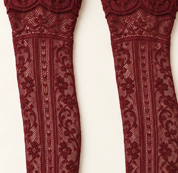 Helena Scroll Over-Knees lace and cuff detail