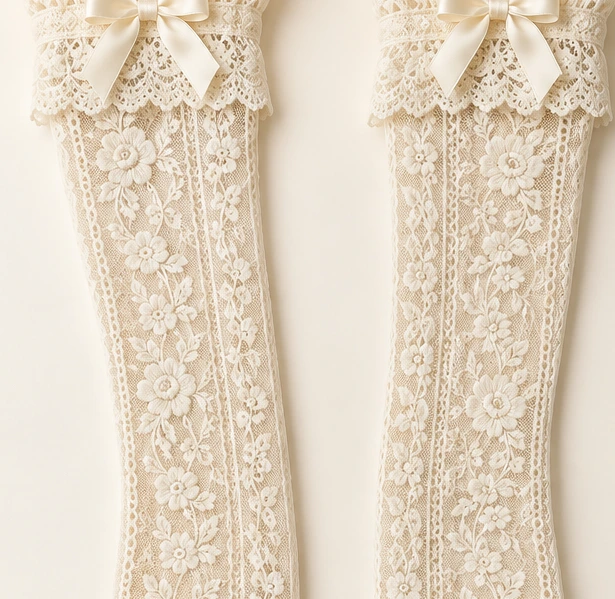 Lenora Ribbon Over-Knees lace and cuff detail