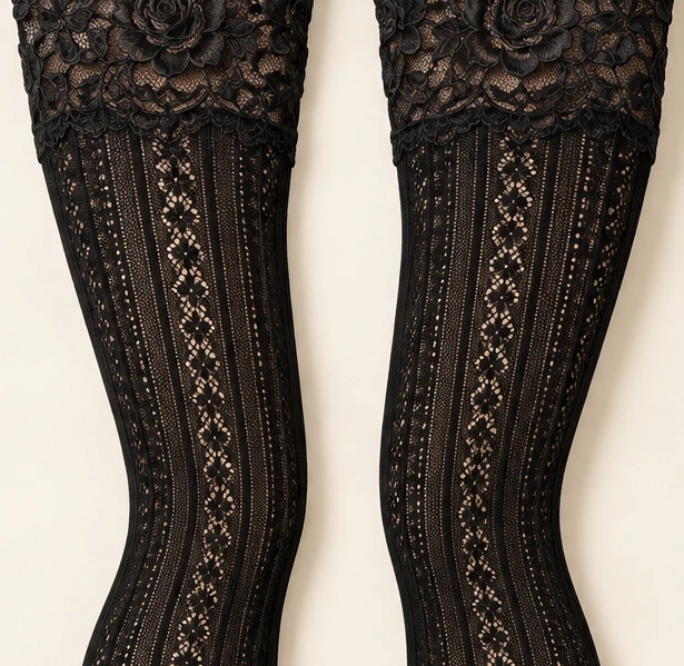 Rosalie Rose Thigh-Highs lace and cuff detail